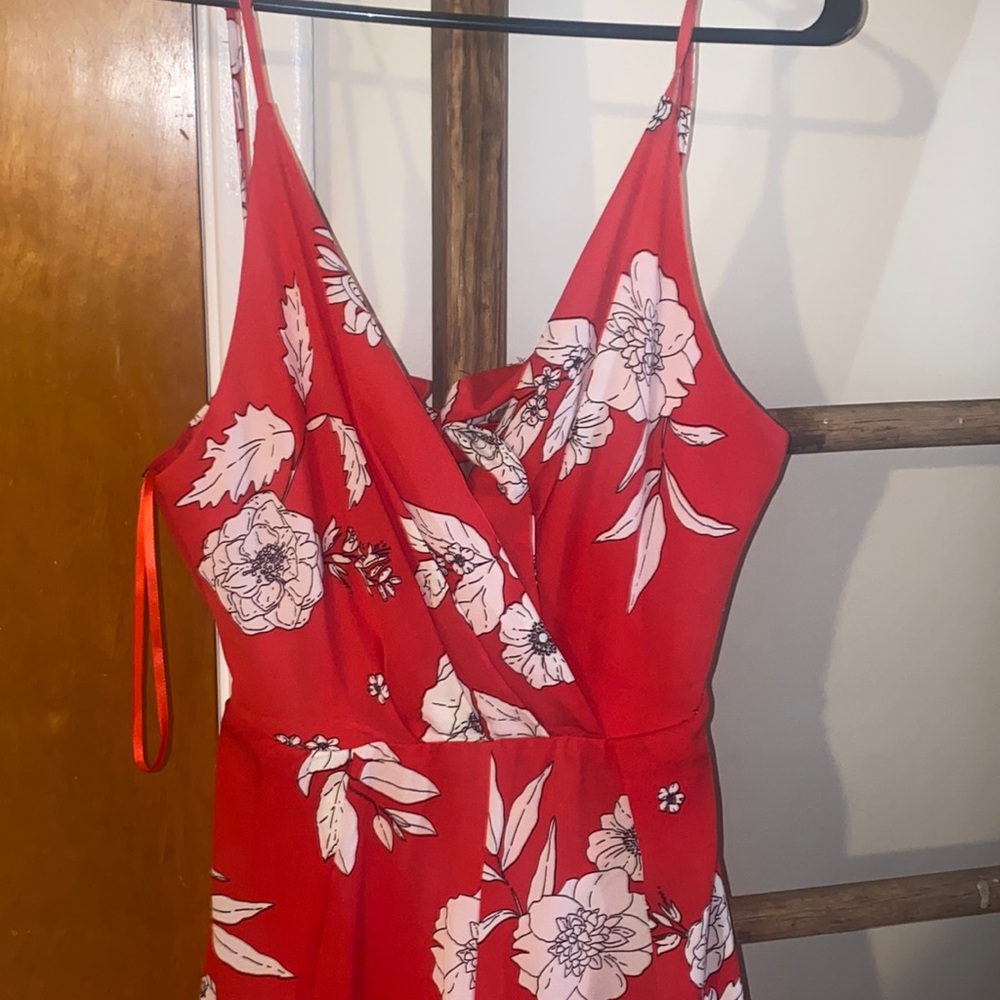 Red Floral Jumpsuit